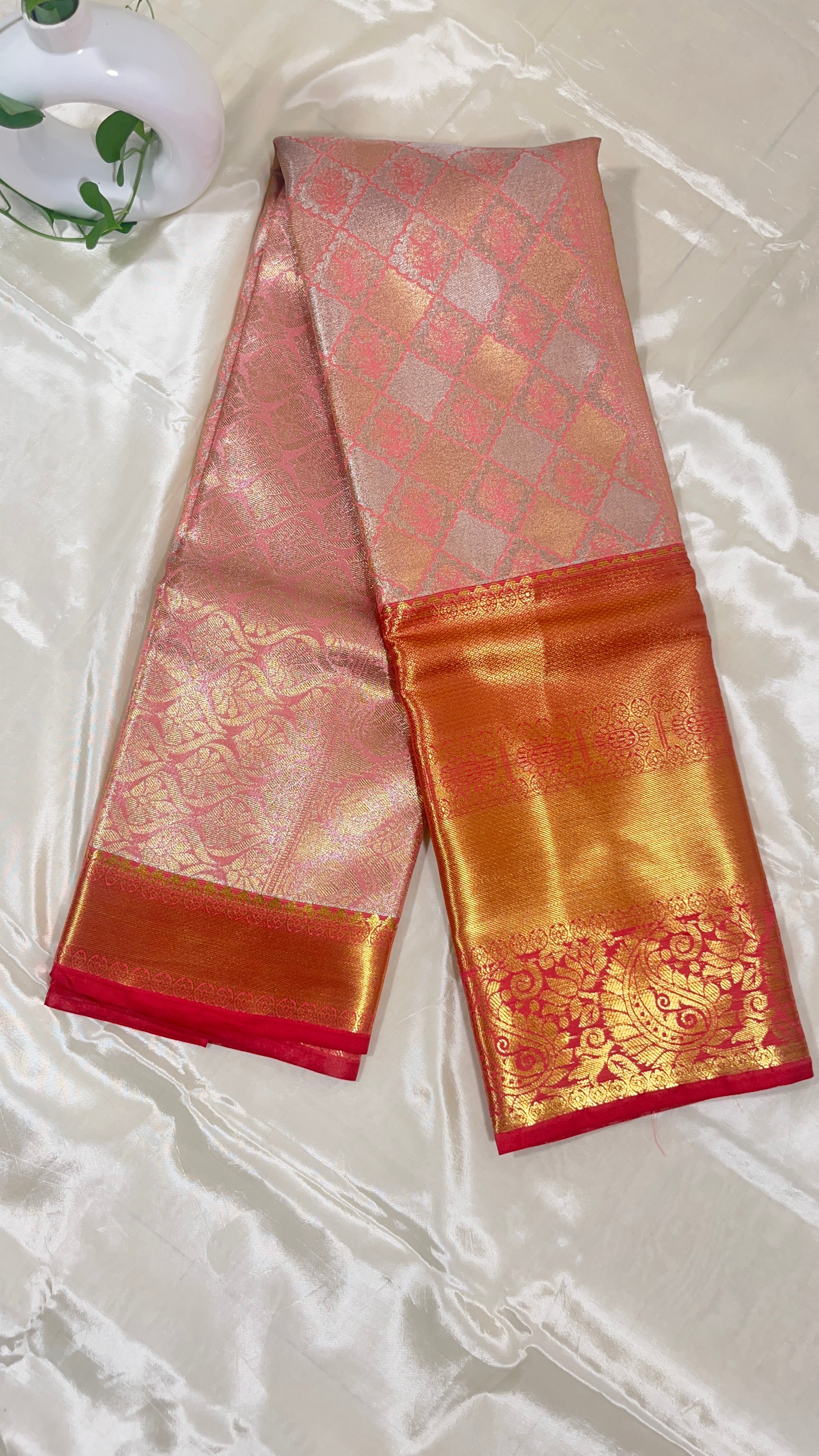 Aaradhya Blush – Soft Pink Semi Silk Saree