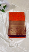 Aarunya Radiance – Orange & Maroon Semi Silk Saree